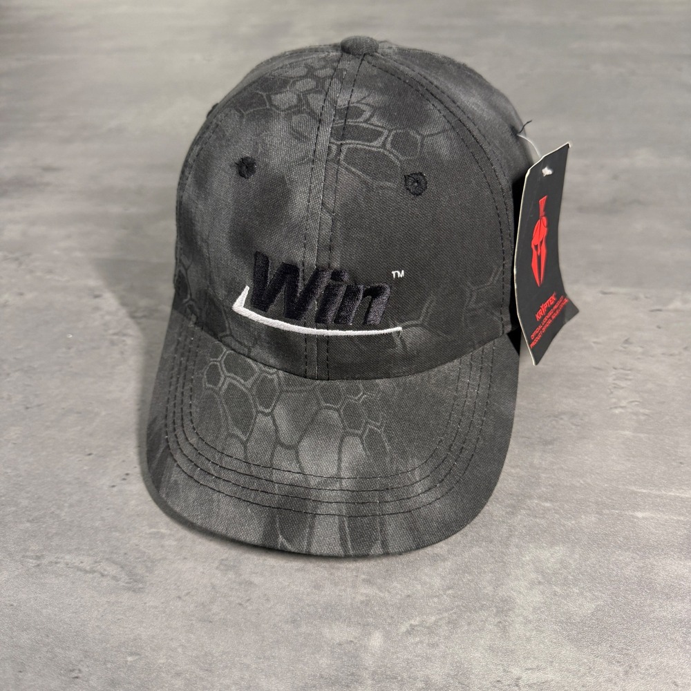 Kryptek Camo Hat Mens Black Win Logo Tactical Baseball Cap Snakeskin Hunt Fish